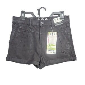 By Rewash Girls Women's Black Denim Jean Mom Shorts Sz 5 27 NWT